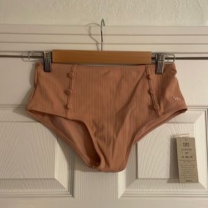 High Wasted Bikini Bottom - Size Small - Rose Color